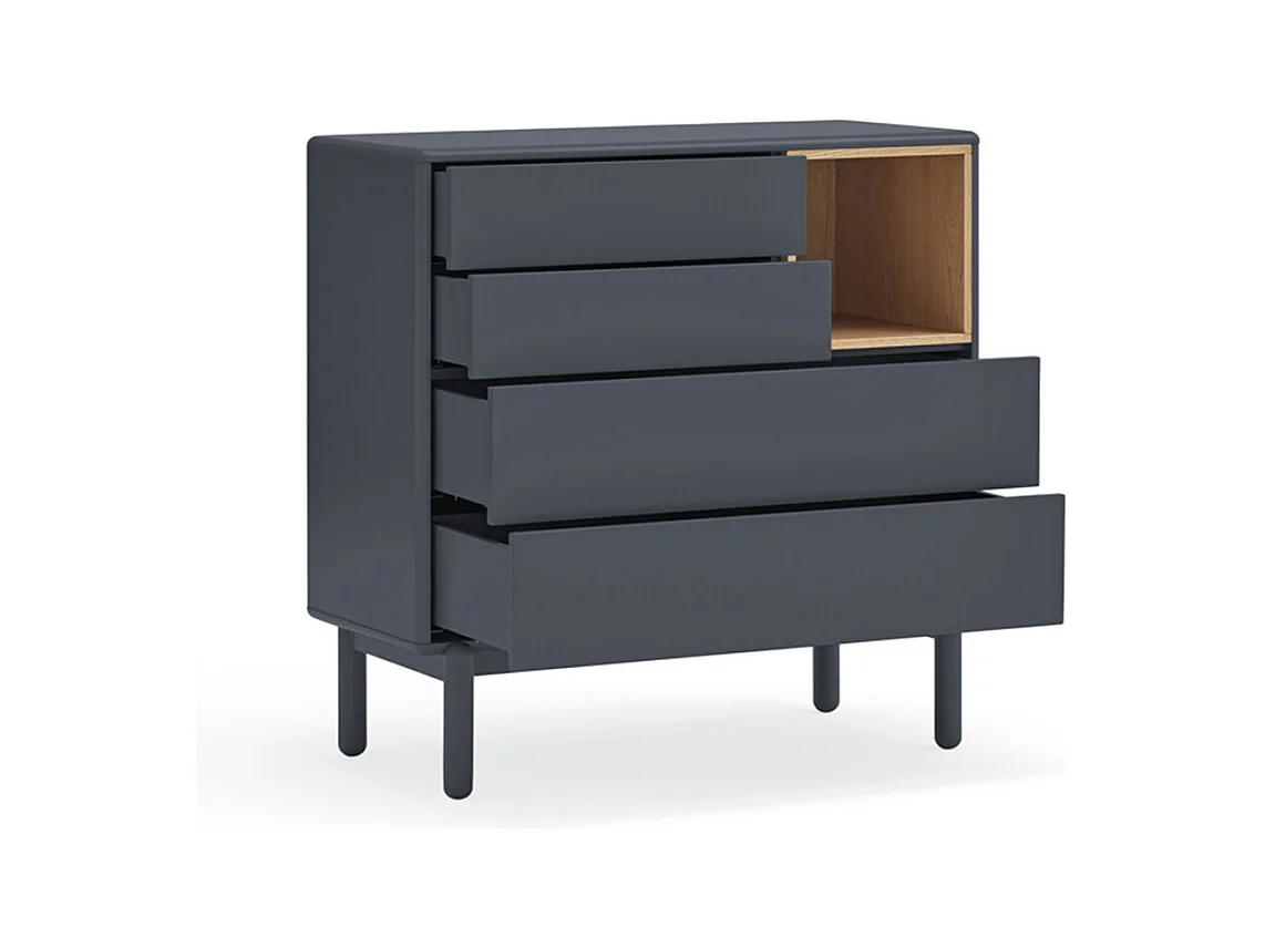 Cassettiera grigio antracite 4 cassetti  90x40 cm