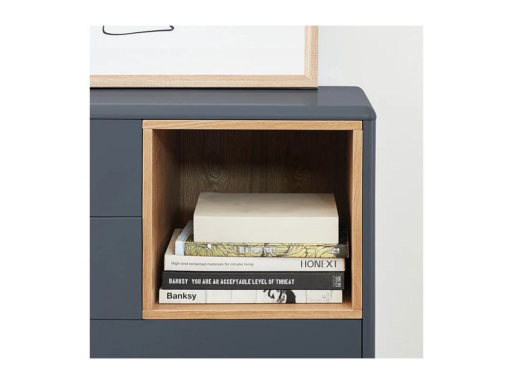 Cassettiera grigio antracite 4 cassetti  90x40 cm