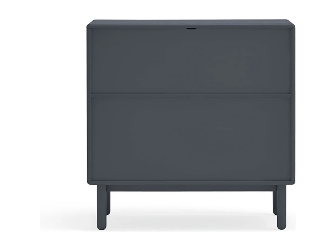 Corvo - Commode 4 tiroirs 1 niche en bois L90xH90cm - Gris anthracite