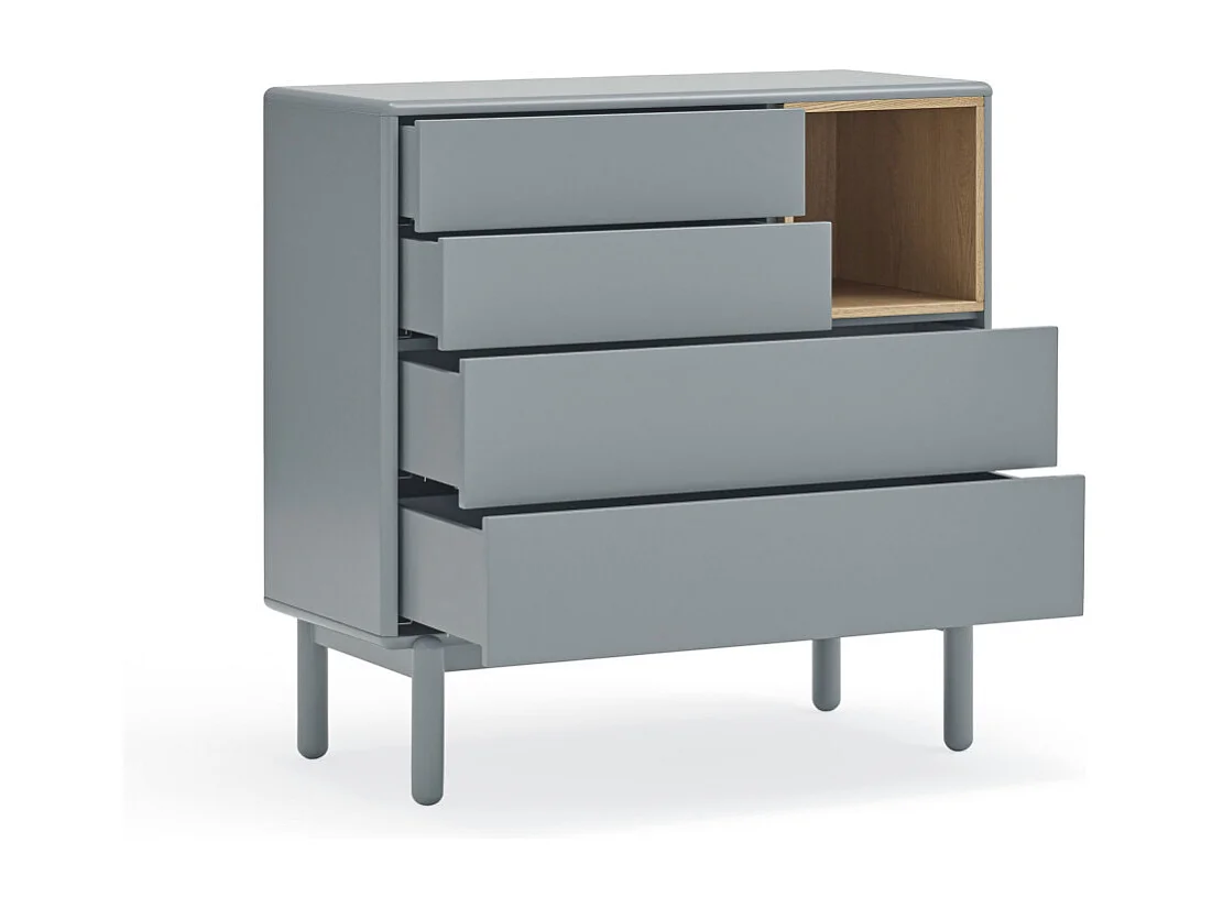 Cassettiera grigio perla 4 cassetti 90x40 cm