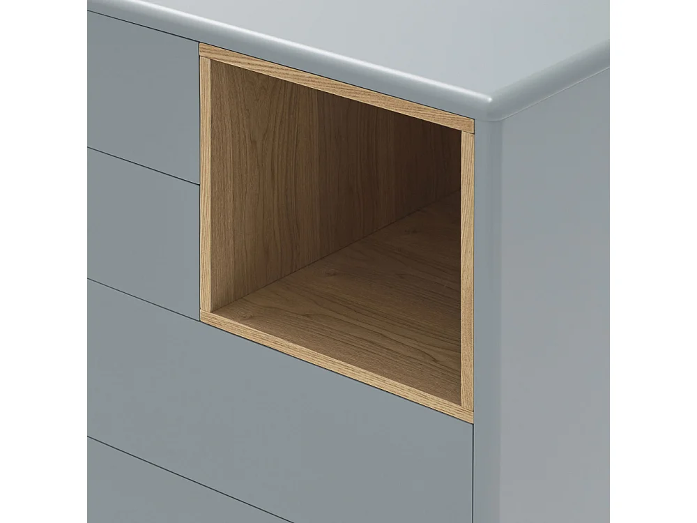 Cassettiera grigio perla 4 cassetti 90x40 cm