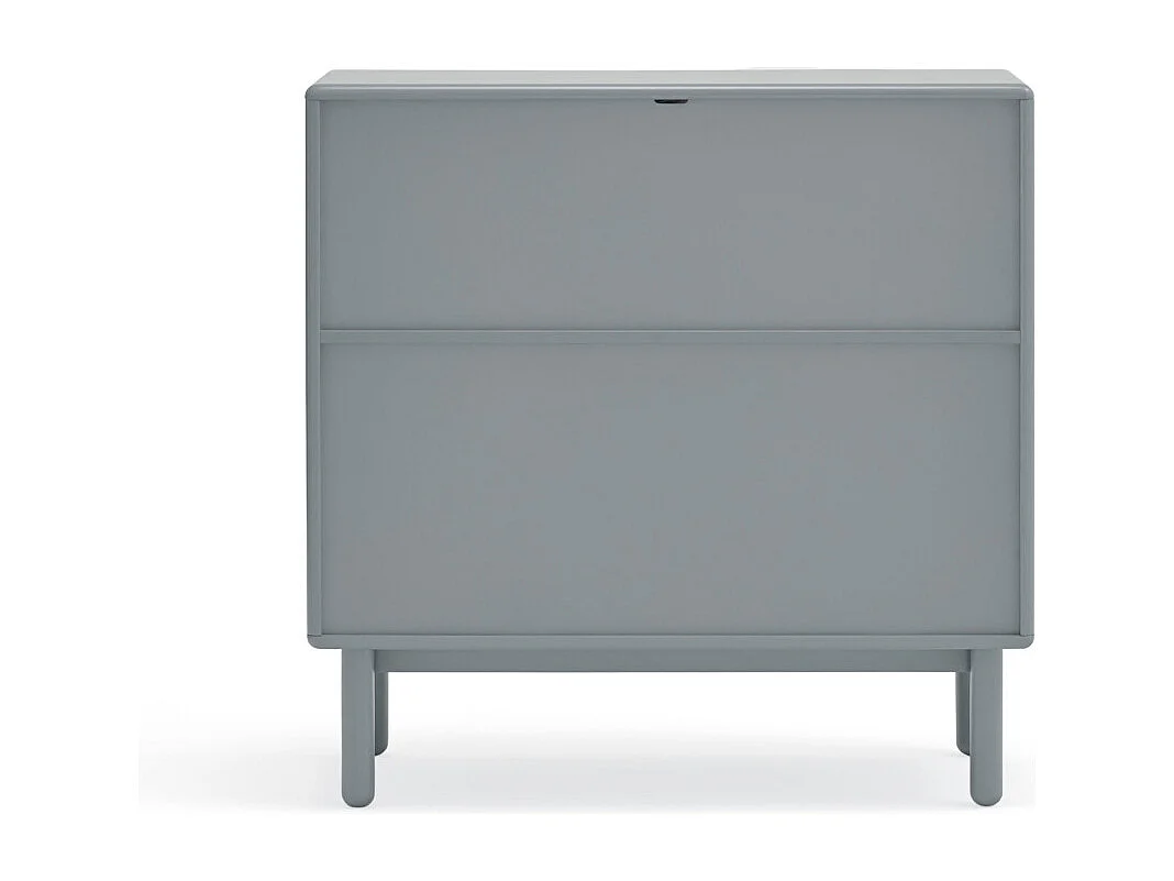 Corvo - Commode 4 tiroirs 1 niche en bois L90xH90cm - Gris clair