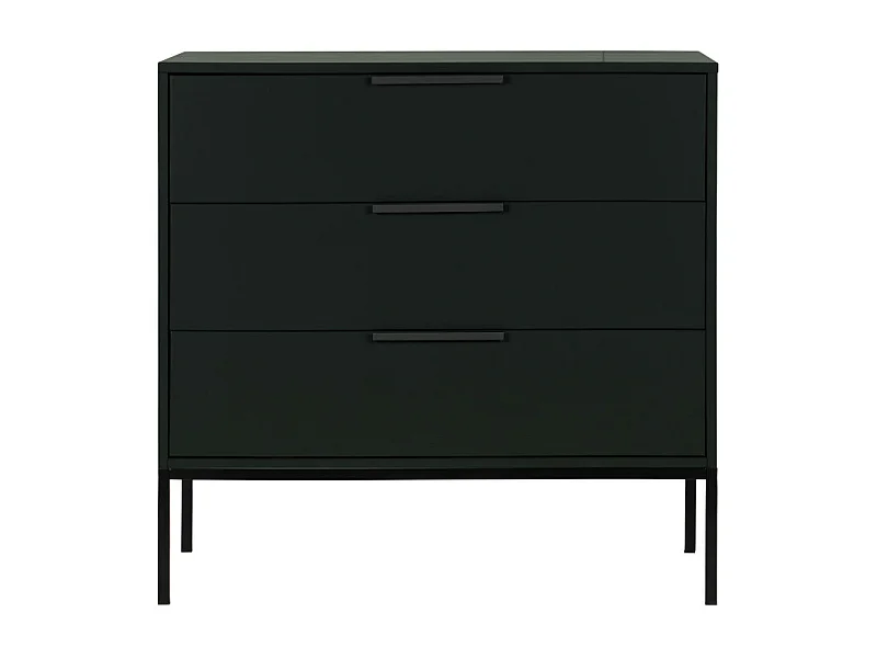 Adam - Commode 3 tiroirs en bois - Noir