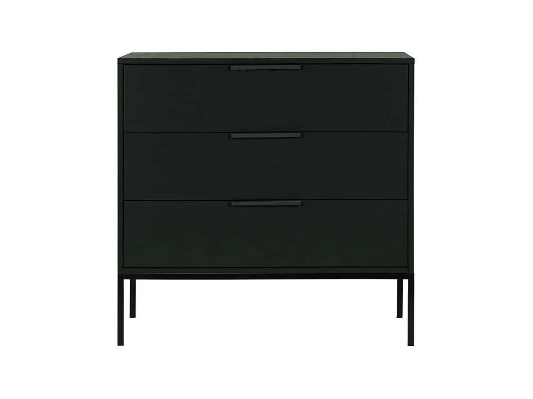 Adam - Commode 3 tiroirs en bois - Noir