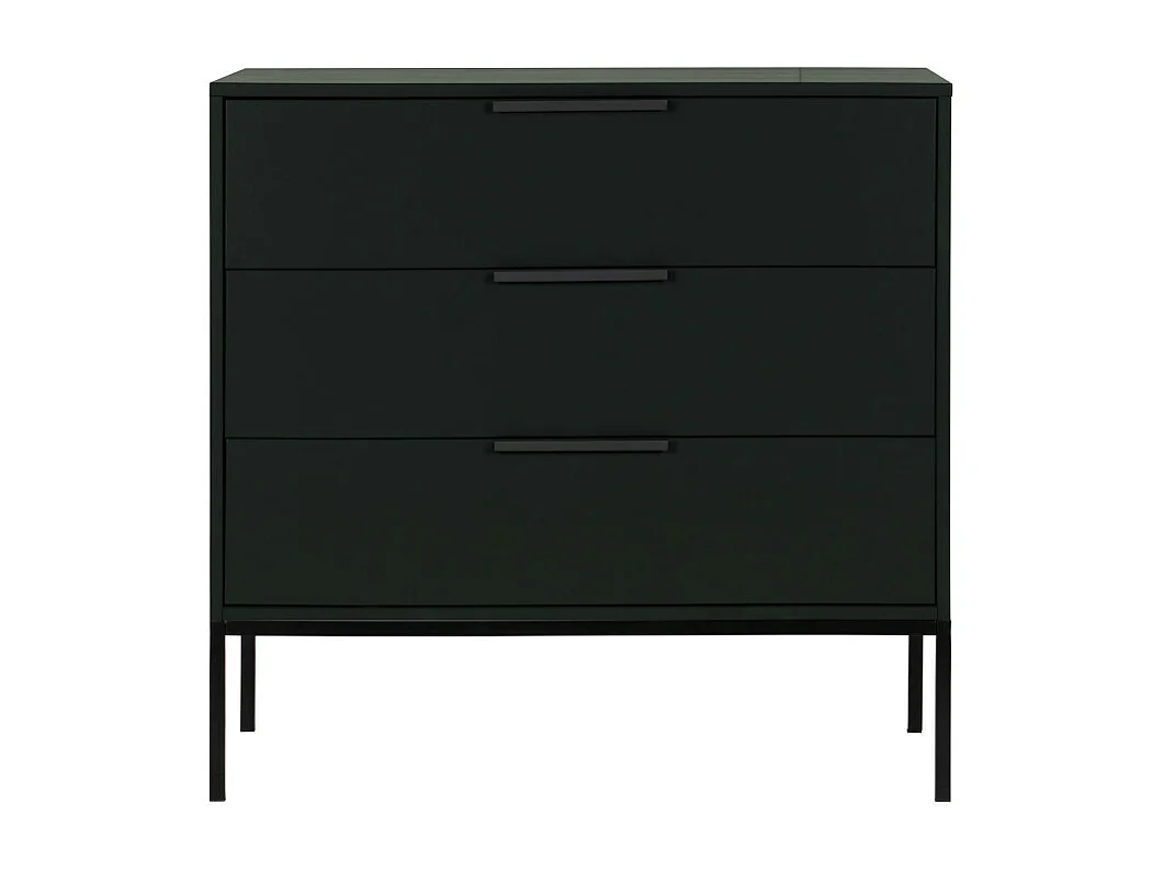 Adam - Commode 3 tiroirs en bois - Noir
