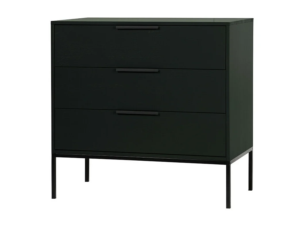 Adam - Commode 3 tiroirs en bois - Noir