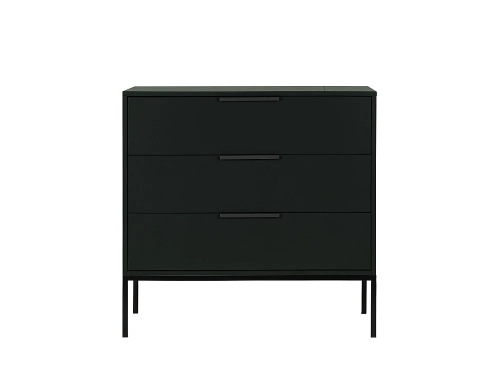 Adam - Commode 3 tiroirs en bois - Noir