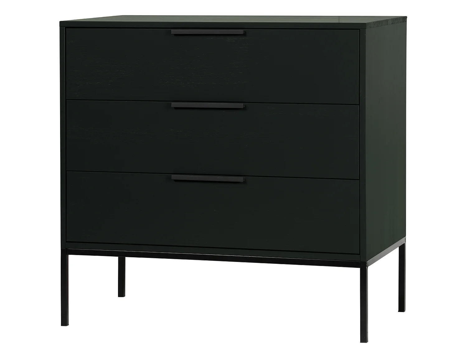 Adam - Commode 3 tiroirs en bois - Noir