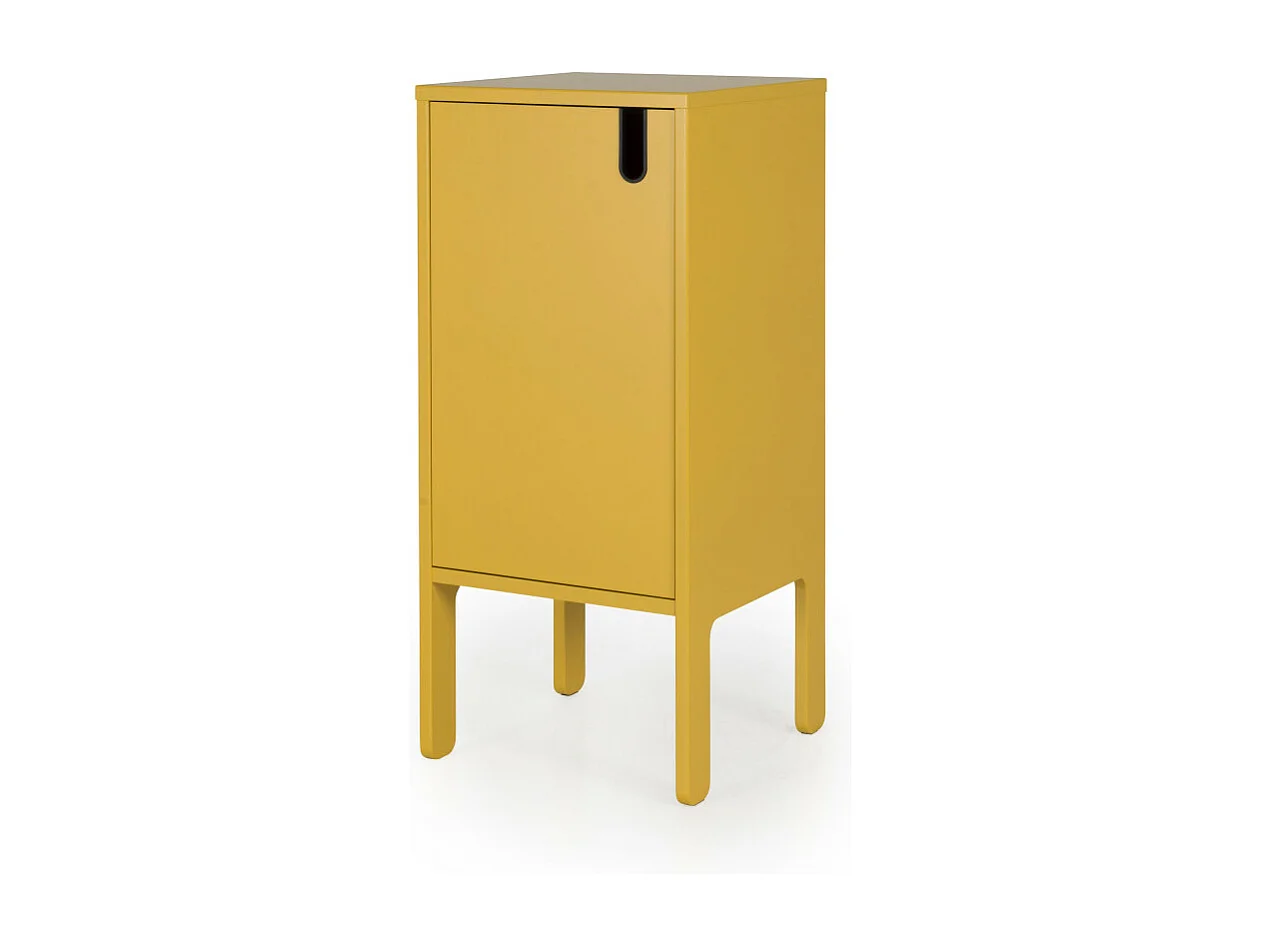 Uno - Petit meuble de rangement en bois H89cm : Couleur - Jaune moutarde