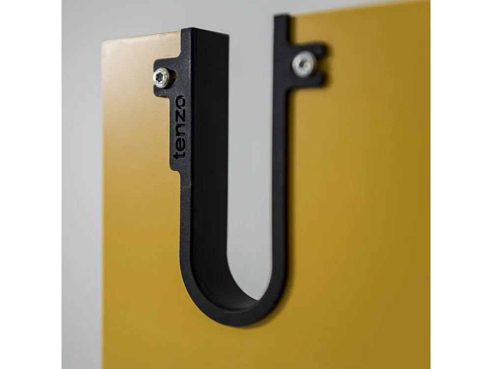 Uno - Petit meuble de rangement en bois H89cm : Couleur - Jaune moutarde