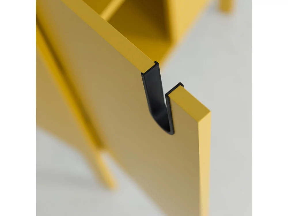 Uno - Petit meuble de rangement en bois H89cm : Couleur - Jaune moutarde