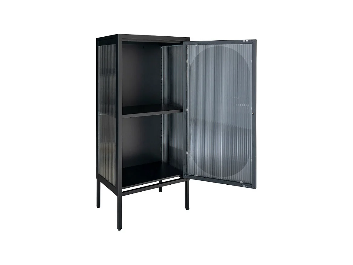 Adelaide Vitrinenschrank 1 Glastür schwarz.