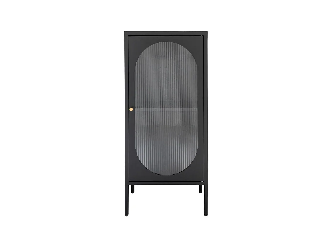 Adelaide - Petit meuble de rangement en verre et métal H50cm - Noir