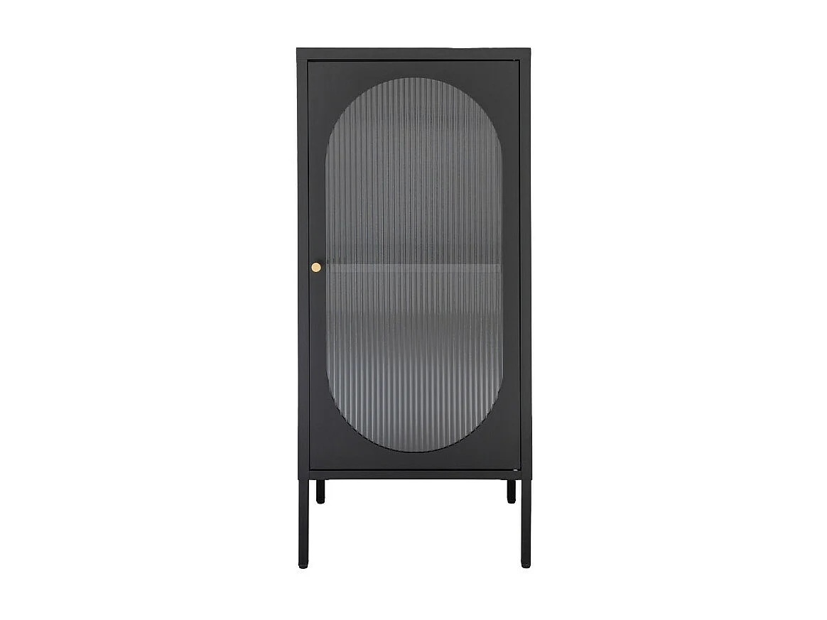 Adelaide - Petit meuble de rangement en verre et métal H50cm - Noir