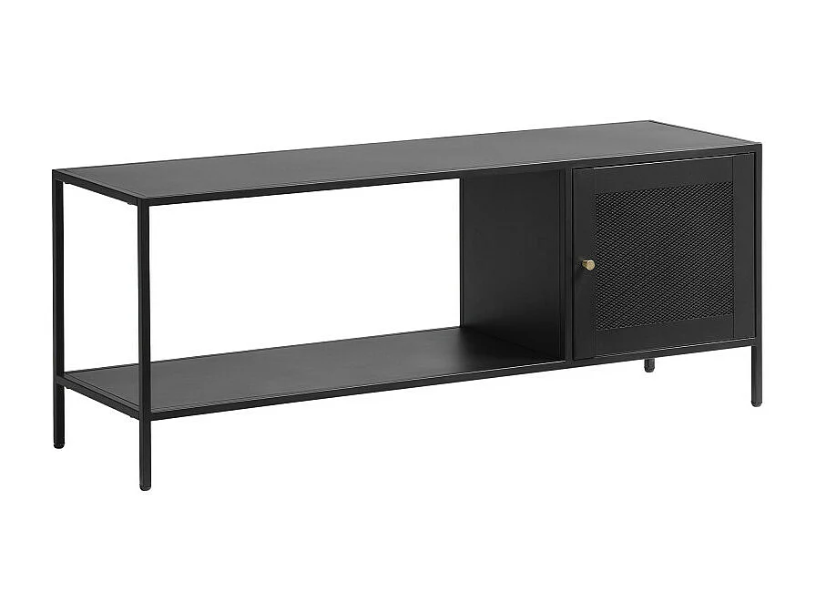 Abel - Meuble TV 1 porte en métal L120cm - Noir