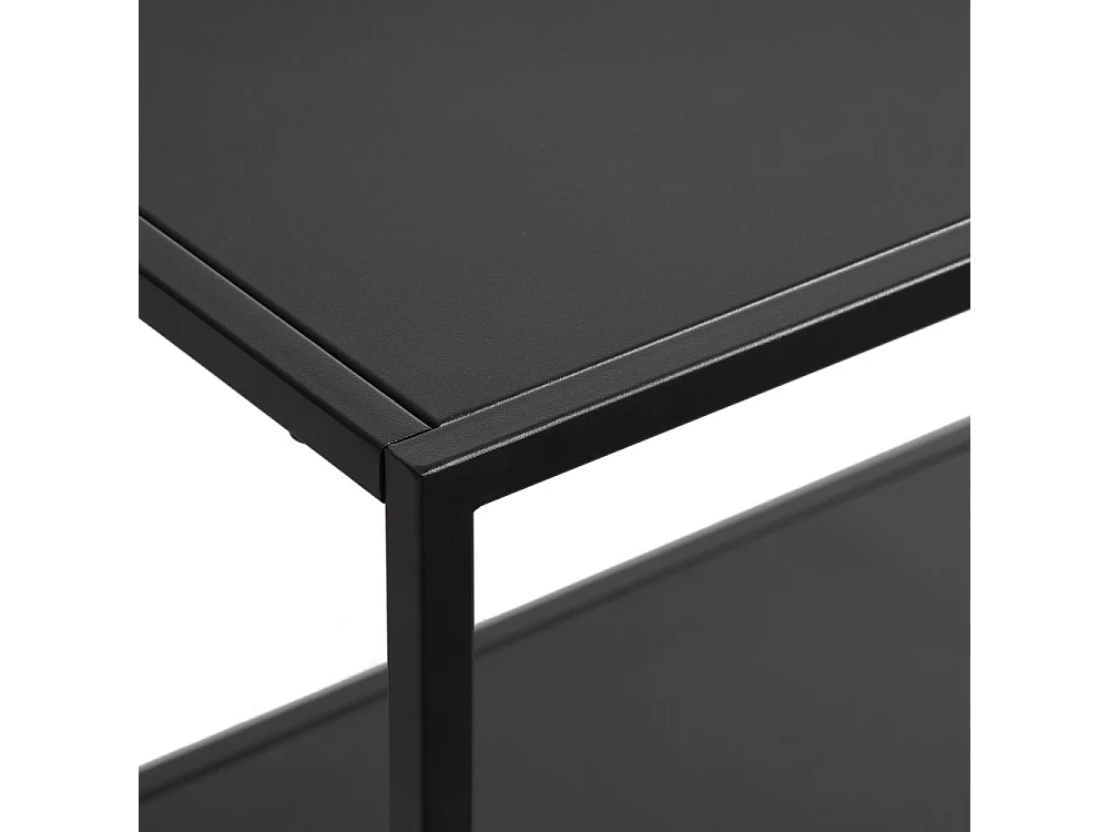 Abel - Meuble TV 1 porte en métal L120cm - Noir