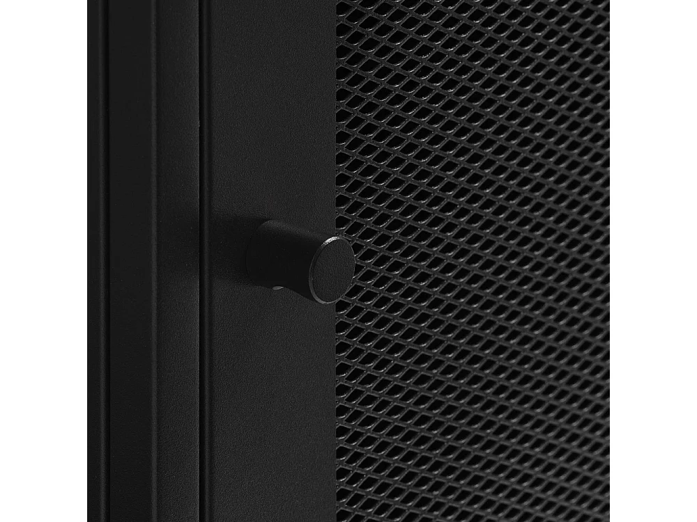 Abel - Meuble TV 1 porte en métal L120cm - Noir