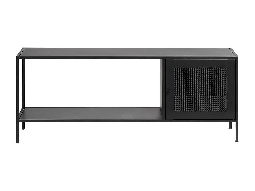 Abel - Meuble TV 1 porte en métal L120cm - Noir