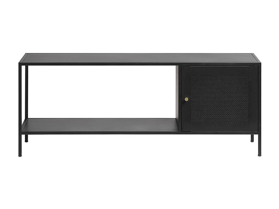 Abel - Meuble TV 1 porte en métal L120cm - Noir