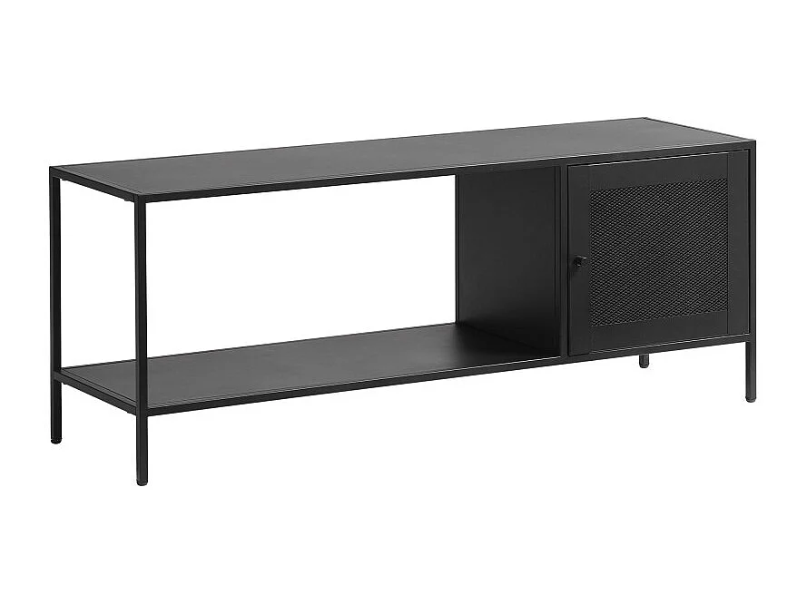 Abel - Meuble TV 1 porte en métal L120cm - Noir