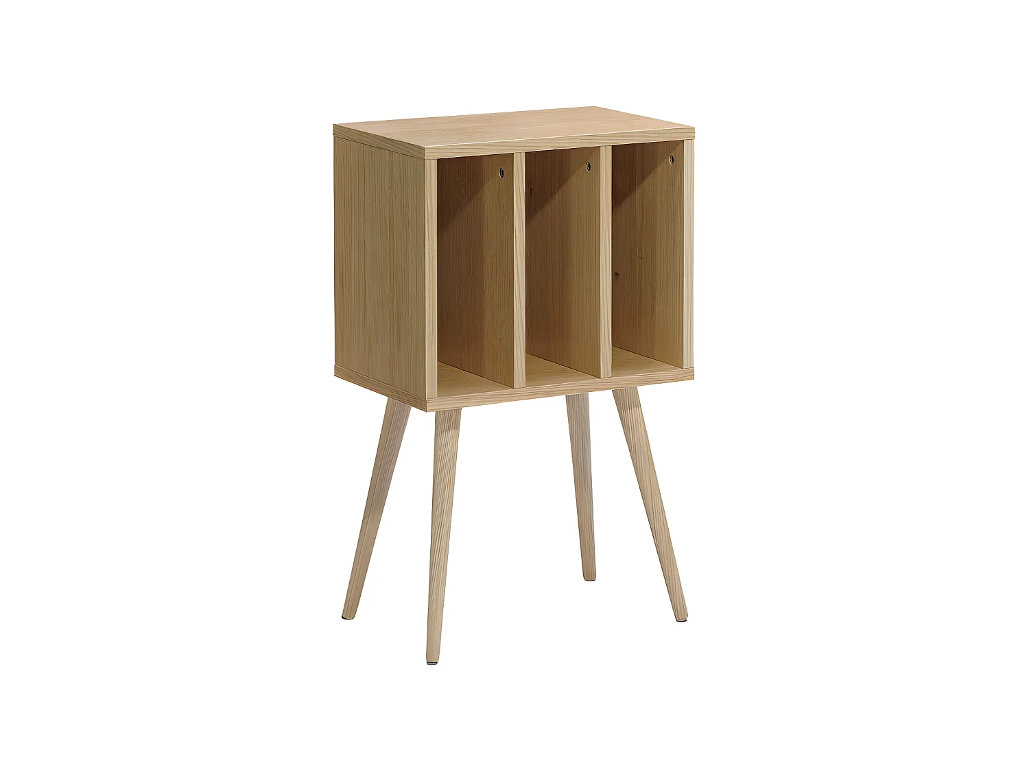 Elvdal - Meuble de rangement vinyles en bois - Bois clair