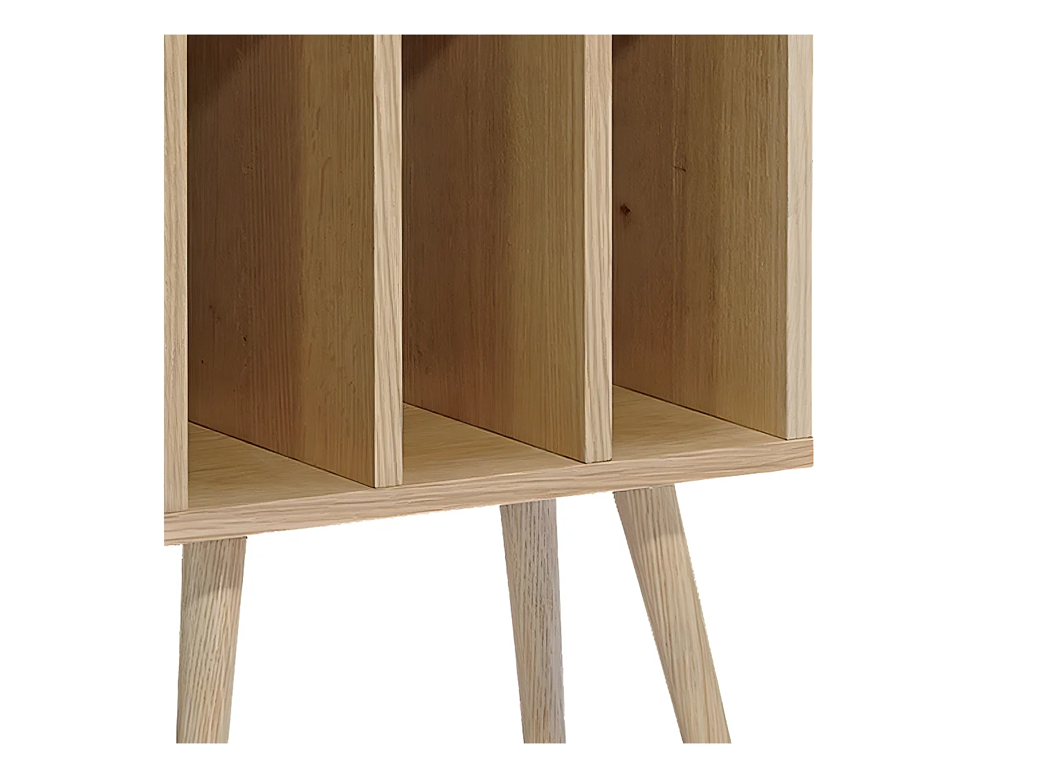Elvdal - Meuble de rangement vinyles en bois - Bois clair