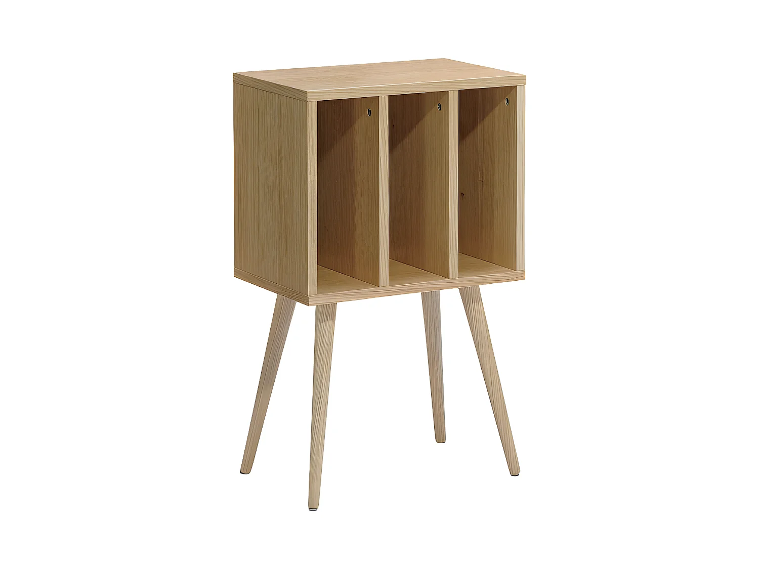 Elvdal - Meuble de rangement vinyles en bois - Bois clair