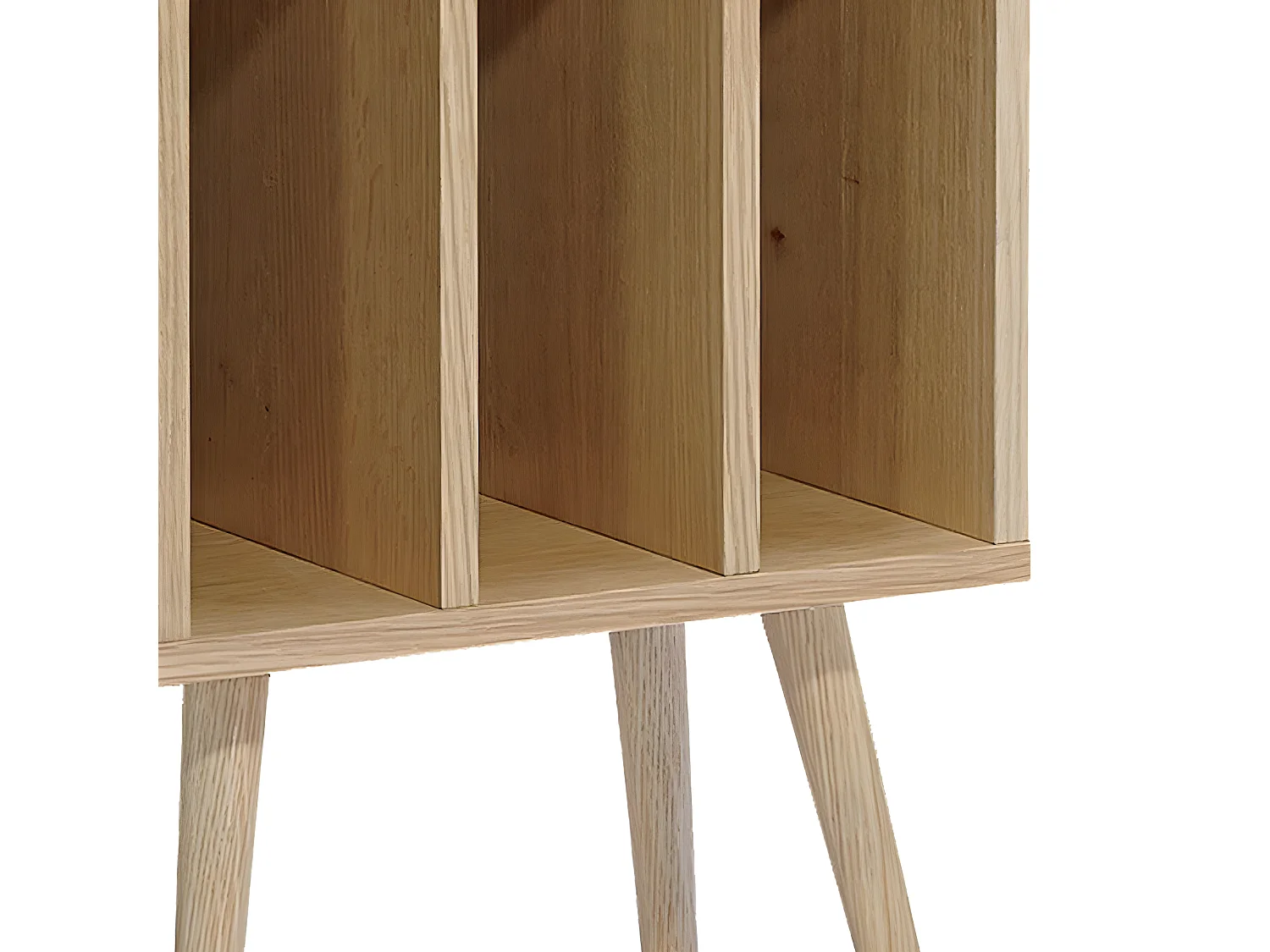 Elvdal - Meuble de rangement vinyles en bois - Bois clair