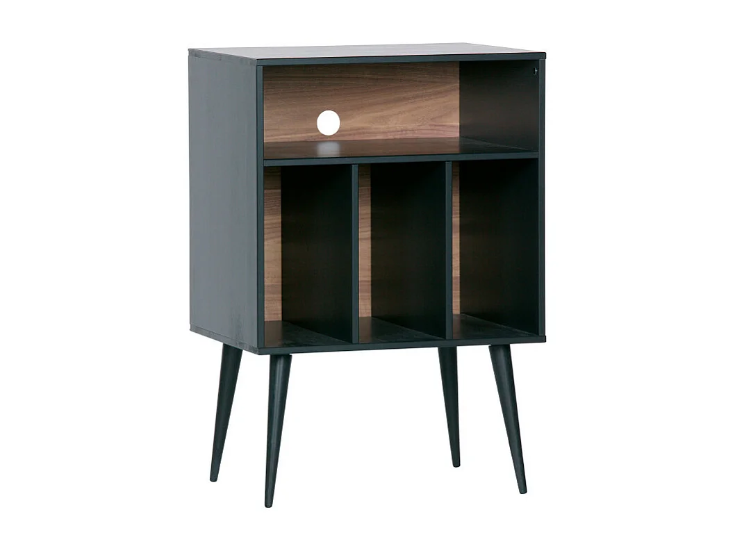 James - Meuble de rangement disques vinyles en bois - Noir