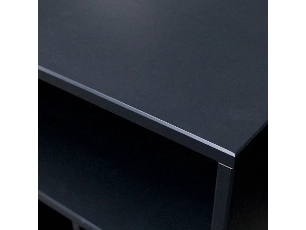 James - Meuble de rangement disques vinyles en bois - Noir