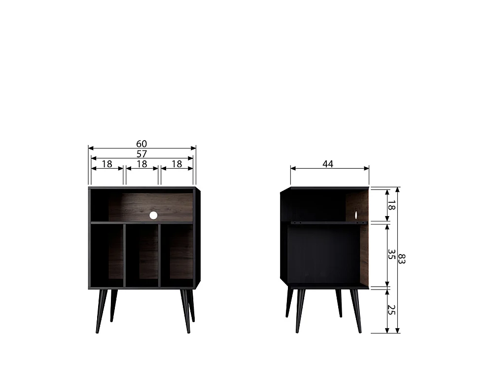 Armoire ouvert basse en pin JAMES