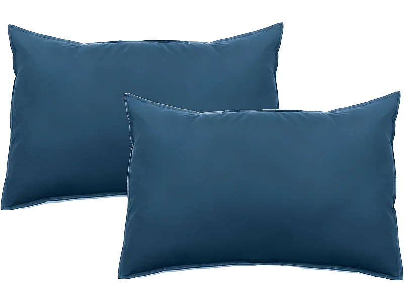 Lot de 2 taies d'oreiller Palace pur coton teint lavé 63 fils/cm² Vent du sud