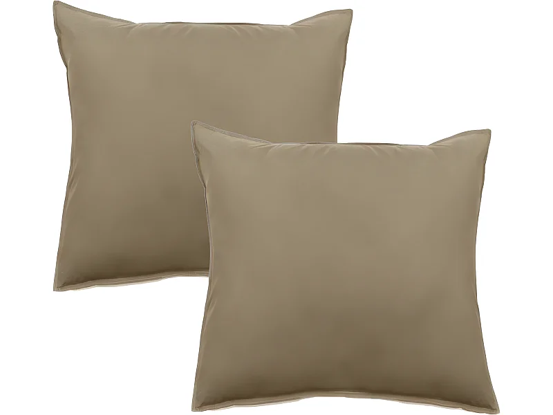Lot de 2 taies d'oreiller Palace pur coton teint lavé 63 fils/cm² Vent du sud