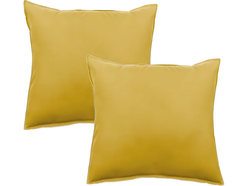 Lot de 2 taies d'oreiller Palace pur coton teint lavé 63 fils/cm² Vent du sud