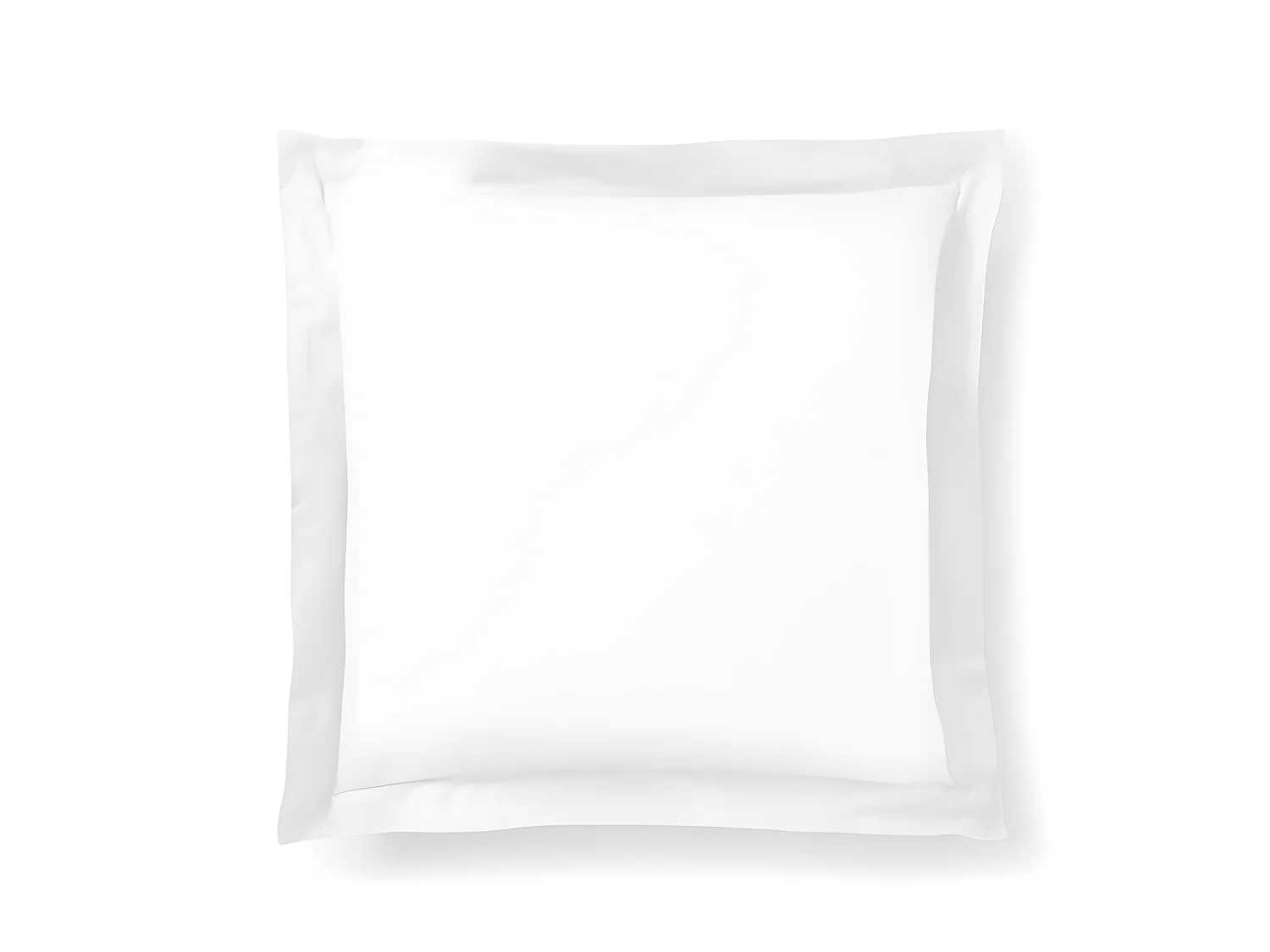 Taie D'oreiller Blanc 63 X 63 Cm Volant Plat Piqué  / 100% Coton / 57 Fils/cm²