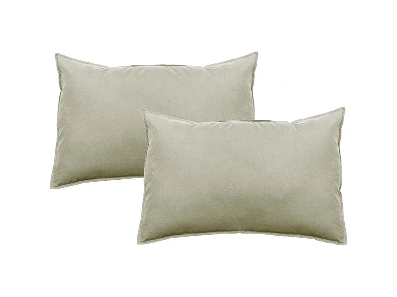 Lot de 2 taies d'oreiller Palace pur coton teint lavé 63 fils/cm² Vent du sud