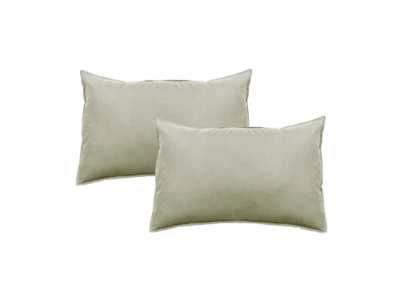 Lot de 2 taies d'oreiller Palace pur coton teint lavé 63 fils/cm² Vent du sud