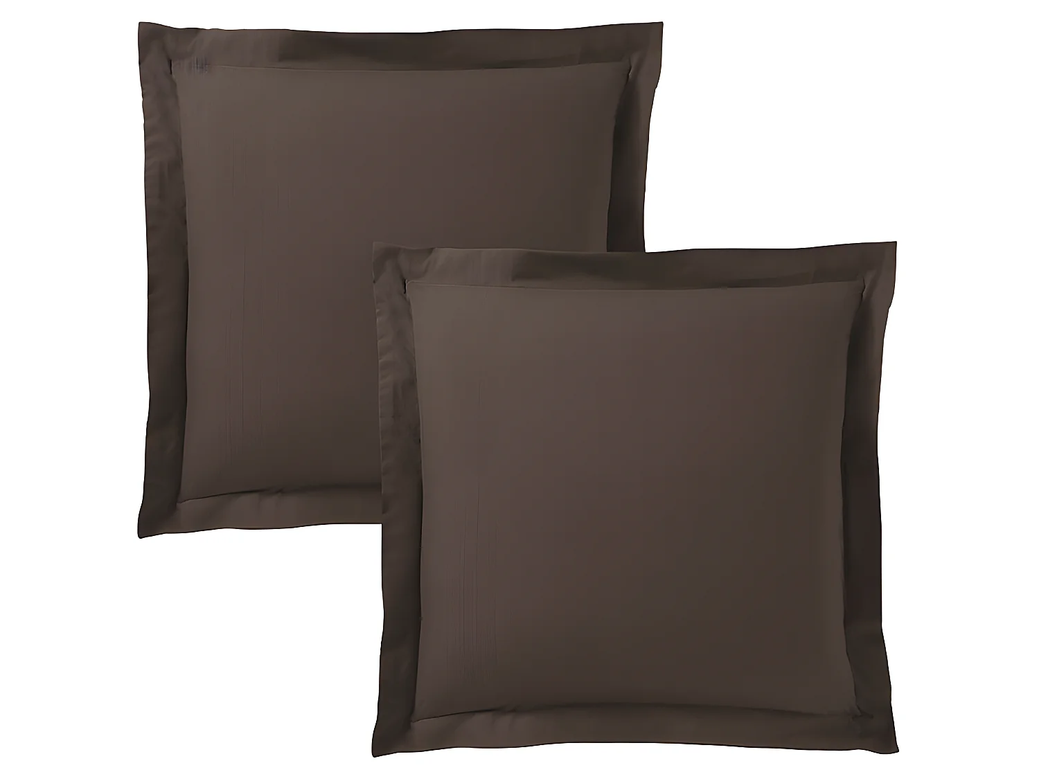 Lot De 2 Taies D'oreiller 63 X 63 Cm  / 100% Coton 57 Fils/cm² - Choco -  63 X 63 Cm X 2