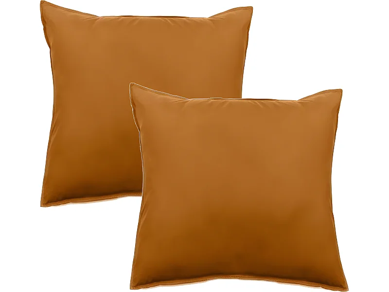 Lot de 2 taies d'oreiller Palace pur coton teint lavé 63 fils/cm² Vent du sud