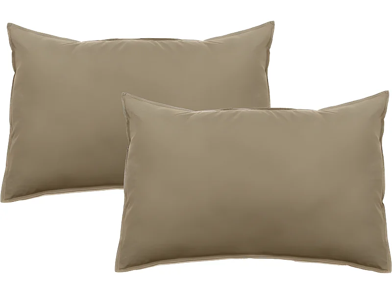 Lot de 2 taies d'oreiller Palace pur coton teint lavé 63 fils/cm² Vent du sud