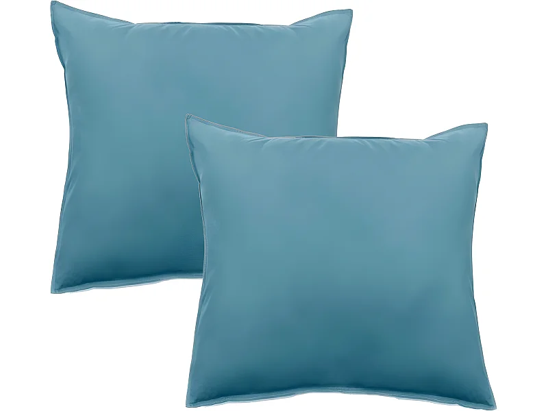 Lot de 2 taies d'oreiller Palace pur coton teint lavé 63 fils/cm² Vent du sud