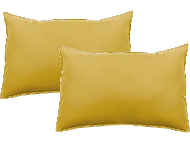 Lot de 2 taies d'oreiller Palace pur coton teint lavé 63 fils/cm² Vent du sud