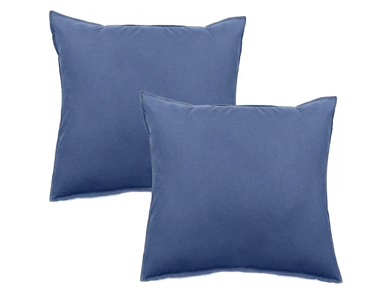 Lot de 2 taies d'oreiller Palace pur coton teint lavé 63 fils/cm² Vent du sud