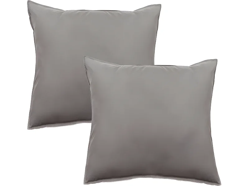 Lot de 2 taies d'oreiller Palace pur coton teint lavé 63 fils/cm² Vent du sud