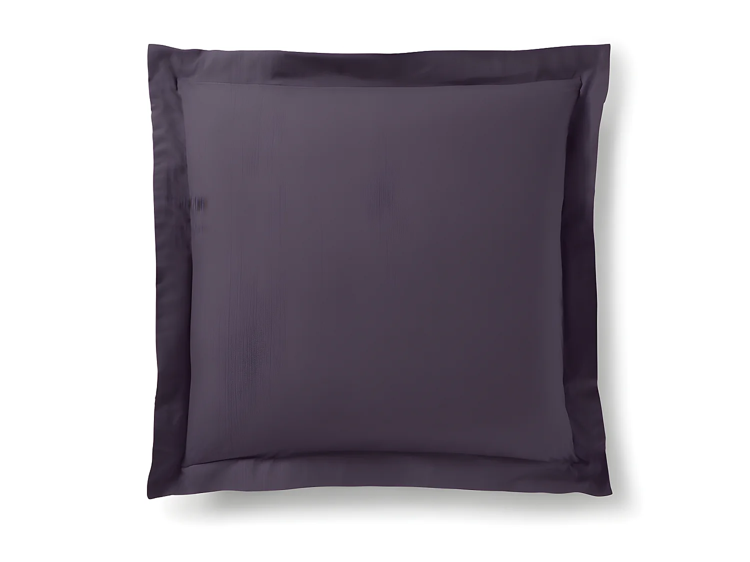 Taie D'oreiller Prune 63 X 63 Cm Volant Plat Piqué  / 100% Coton / 57 Fils/cm²