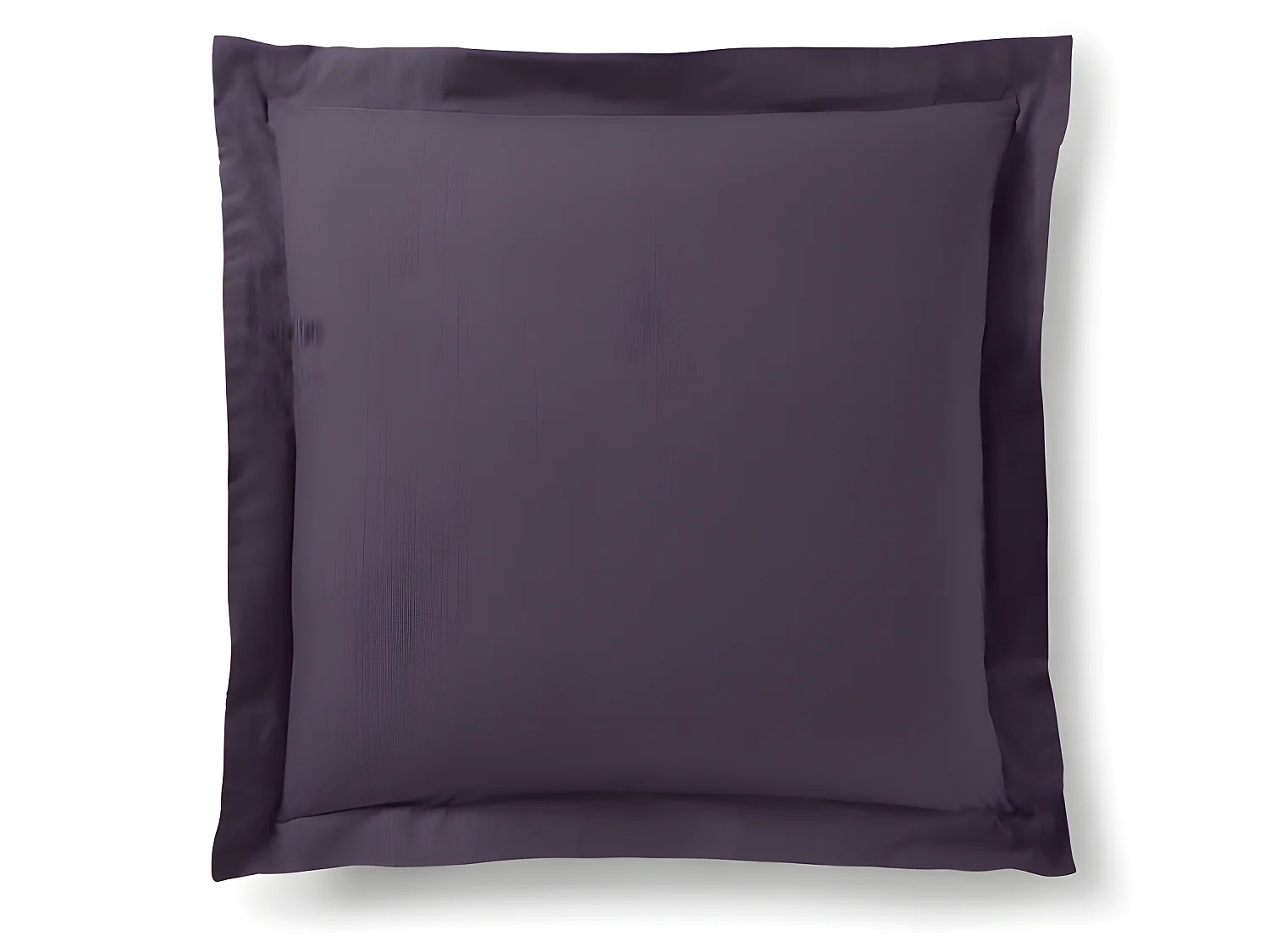 Taie D'oreiller Prune 63 X 63 Cm Volant Plat Piqué  / 100% Coton / 57 Fils/cm²