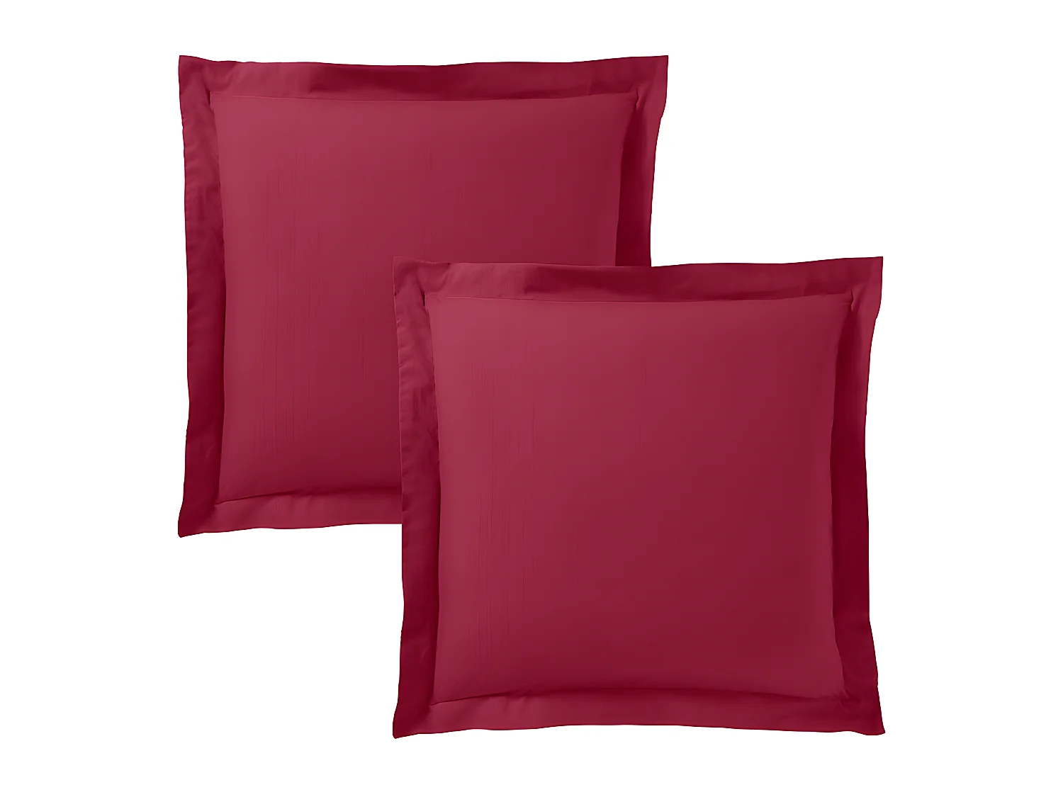 Lot De 2 Taies D'oreiller 63 X 63 Cm  / 100% Coton 57 Fils/cm² - Rouge -  63 X 63 Cm X 2