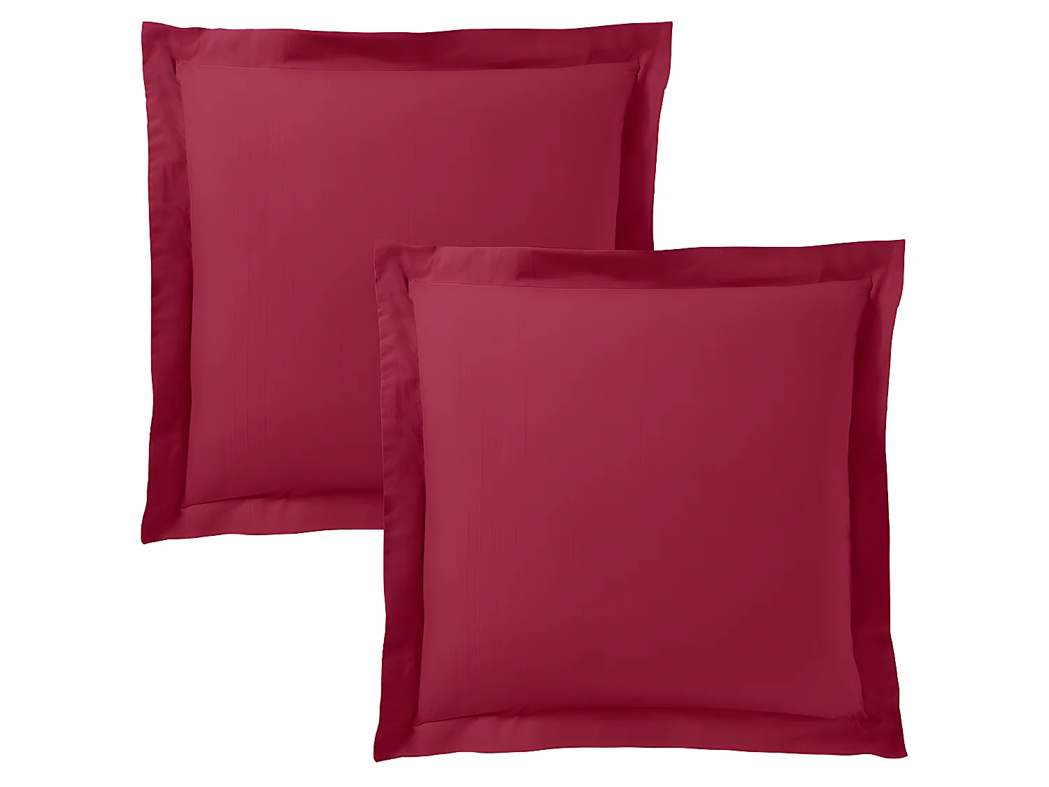 Lot De 2 Taies D'oreiller 63 X 63 Cm  / 100% Coton 57 Fils/cm² - Rouge -  63 X 63 Cm X 2