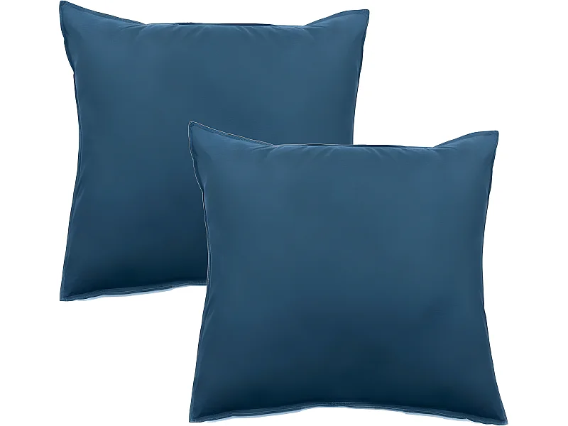 Lot de 2 taies d'oreiller Palace pur coton teint lavé 63 fils/cm² Vent du sud