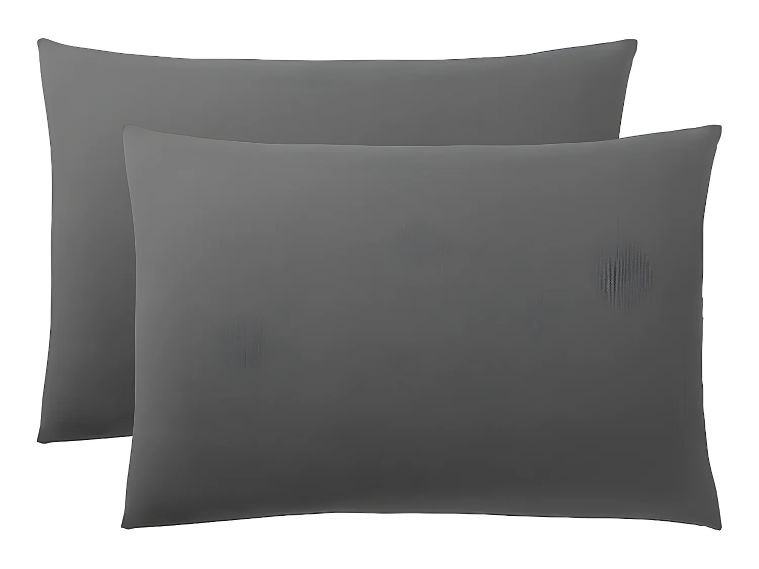 Lot De 2 Taies D'oreiller Anthracite 50 X 70 Cm / 100% Coton / 57 Fils/cm²
